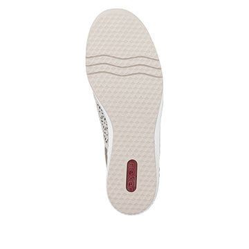 Womens Rieker 48763 Beige Wedge Sandal - Beige Gold