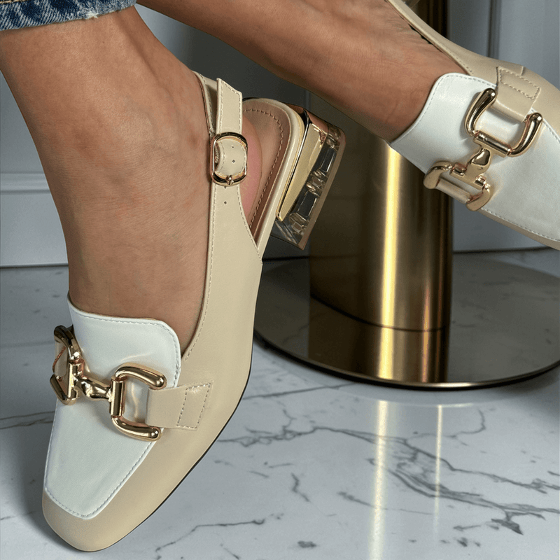 Womens Zanni & Co Diraz Perspex Heel Slingback Loafers - Milano Latte