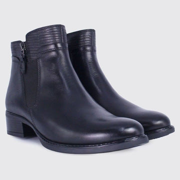 Womens Dubarry Cierra Leather Ankle Boots - Black