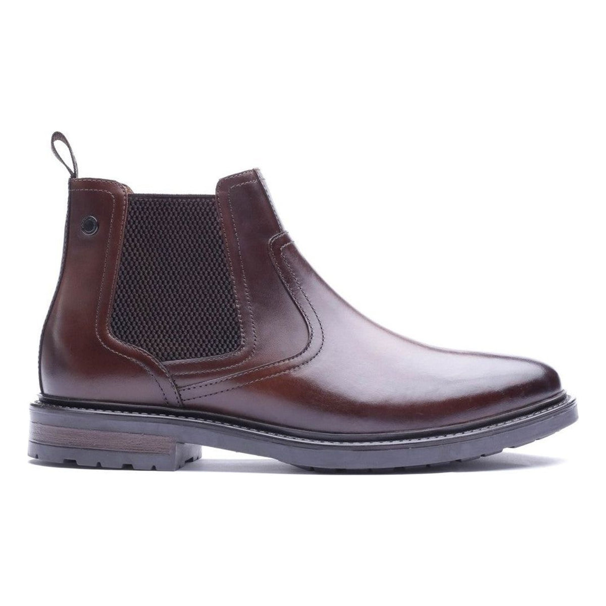 Mens Base London Smith Waxy Brown Leather Chelsea Boots