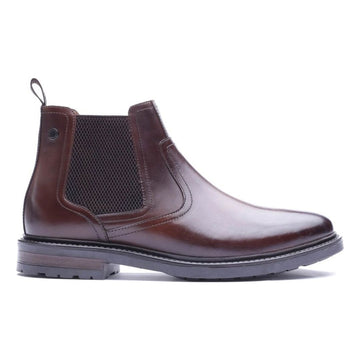 Mens Base London Smith Waxy Brown Leather Chelsea Boots - Waxy Brown