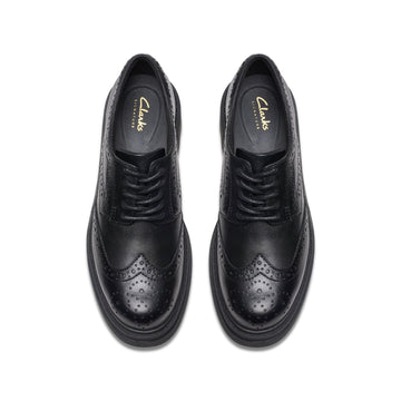 Girls Clarks Orinoco3 Derby School Shoes - Black