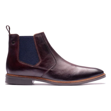 Mens Base London Kensington Leather Chelsea Boots - Washed Brown