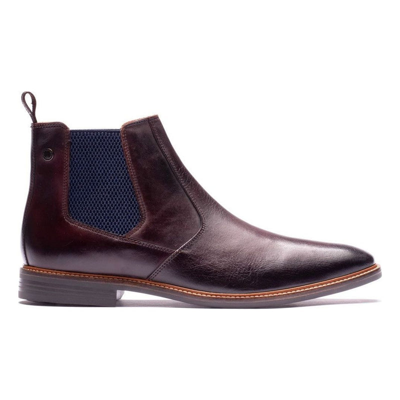 Mens Base London Kensington Leather Chelsea Boots - Washed Brown