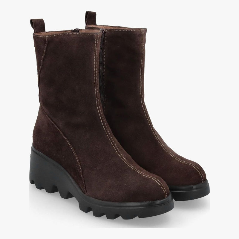 Womens Wonders 7033 Brown Suede Boots - Brown Suede