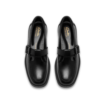 Girls Clarks Lauryl Bar School Shoes - Black