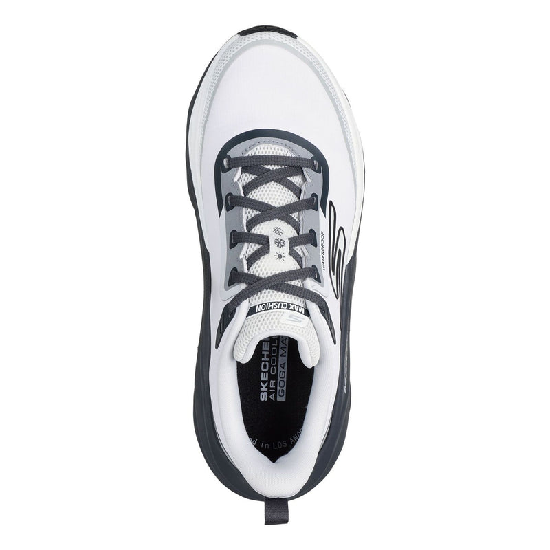 Womens Skechers 129203 Max Cushioning Max Run - Vorteza Waterproof Trainers - White / Charcoal