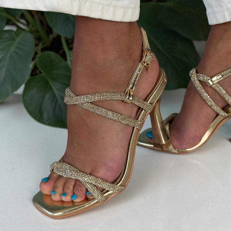 Womens Una Healy Irreplaceable Diamante Strappy Sandal - Bling