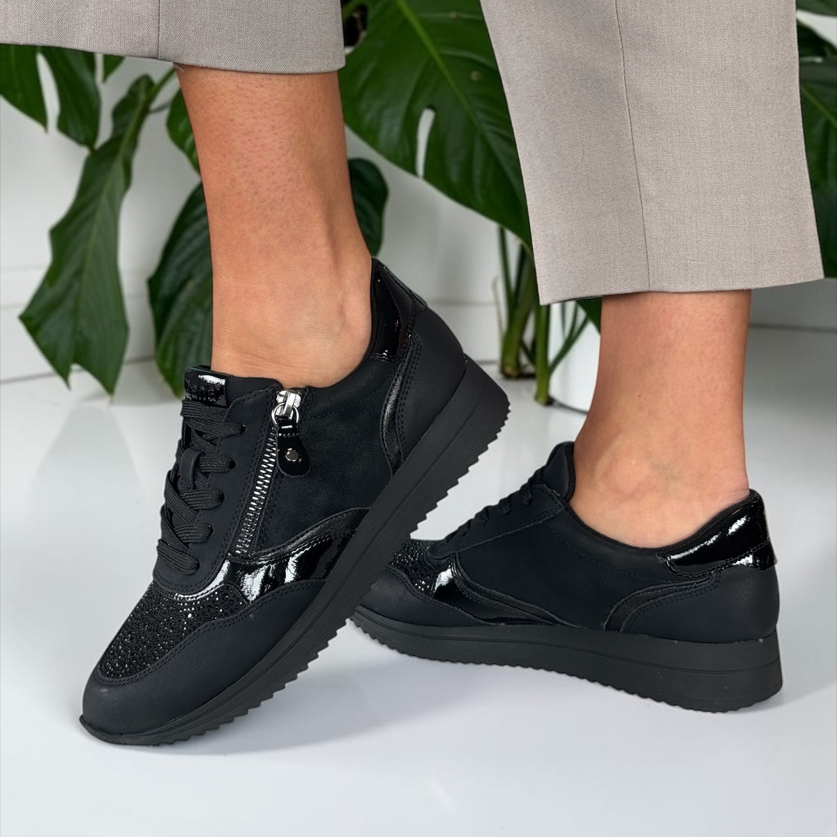 Womens Jana 23774 Side Zip Trainers