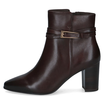 Womens Caprice 25317 Ankle Boots - Dark Brown Nappa
