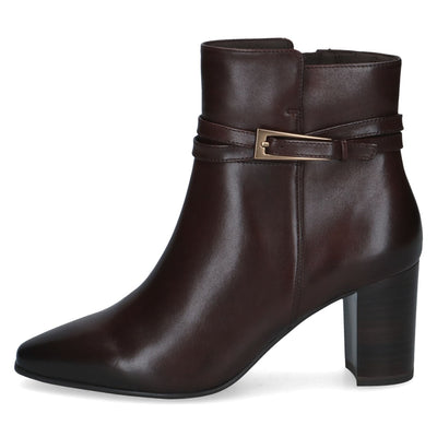 Womens Caprice 25317 Ankle Boots - Dark Brown Nappa