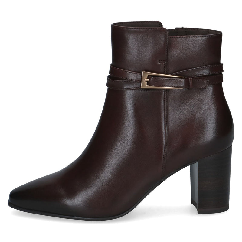 Womens Caprice 25317 Ankle Boots - Dark Brown Nappa
