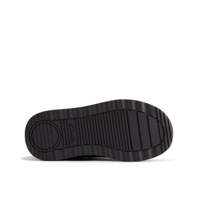 Boys Clarks Daze Step 2 Kid Black School Shoes - Black