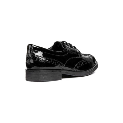 Junior Girls Geox Agata Black Patent School Shoes - Black Patent