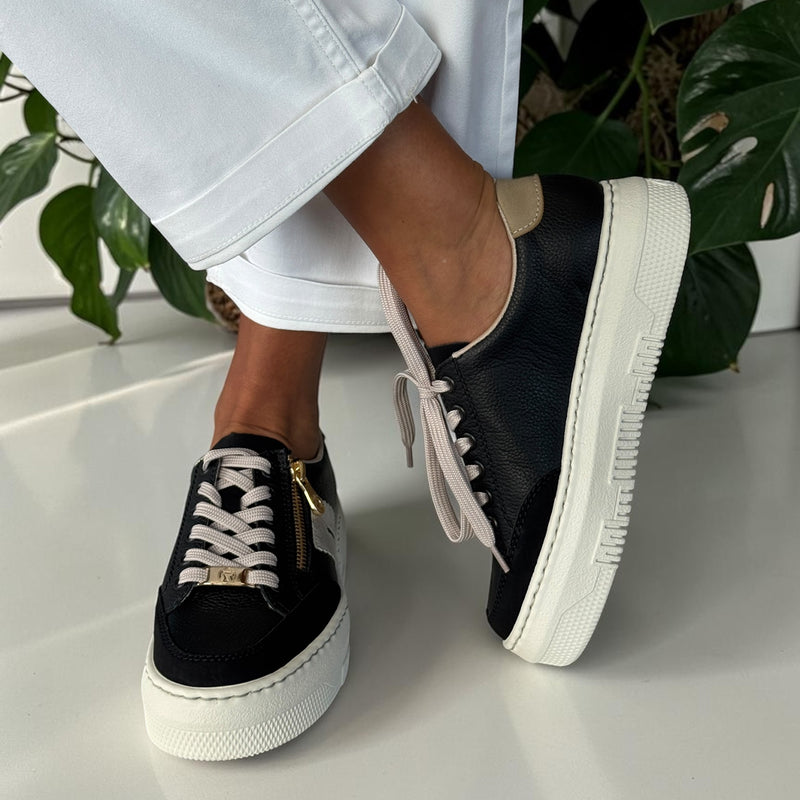 Womens Rieker M1912 Side Zip Platform Trainers - Black