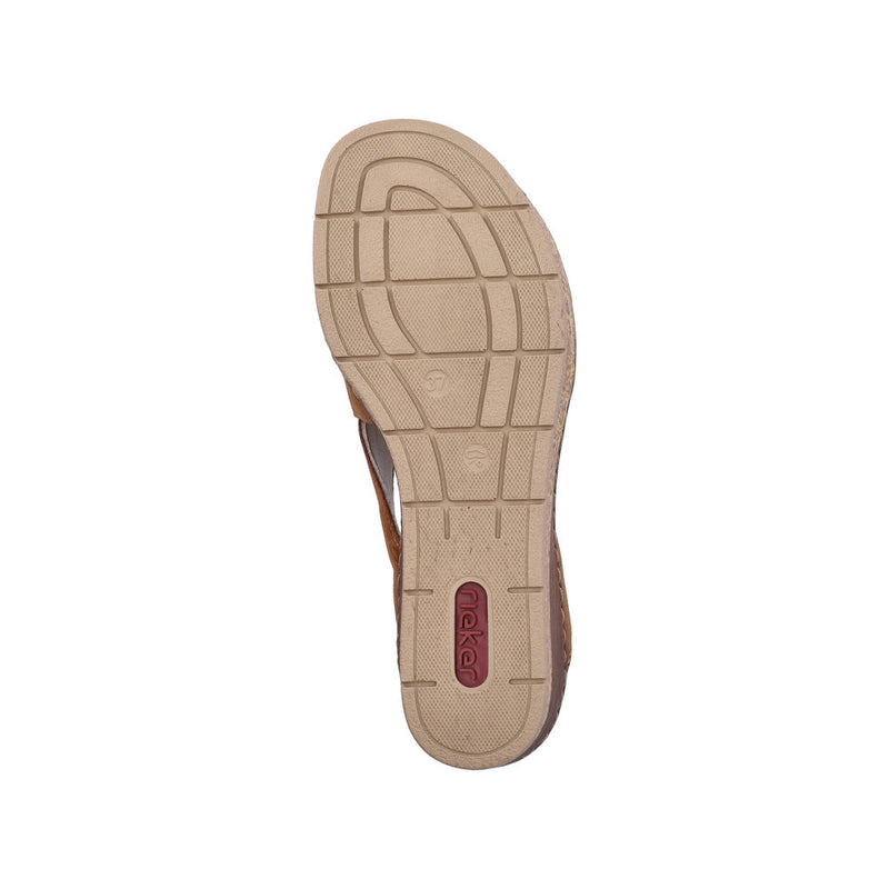 Womens Rieker 63782 Brown Wedge Sandal - Brown