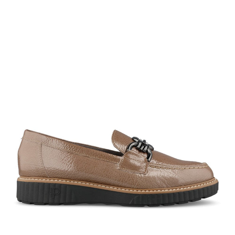 Womens Pitillos 11550 Taupe Platform Loafers - Taupe