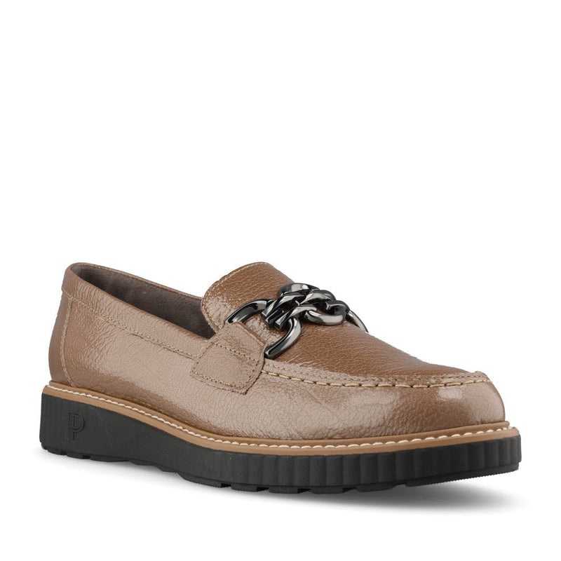 Womens Pitillos 11550 Taupe Platform Loafers - Taupe