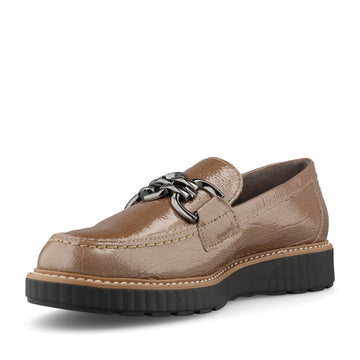 Womens Pitillos 11550 Taupe Platform Loafers - Taupe