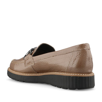 Womens Pitillos 11550 Taupe Platform Loafers - Taupe