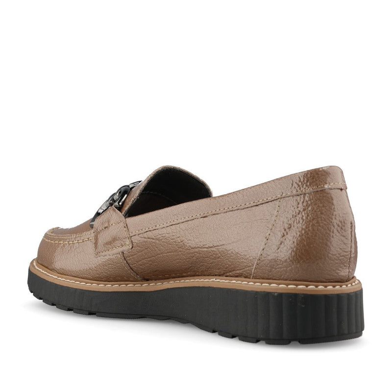 Womens Pitillos 11550 Taupe Platform Loafers - Taupe