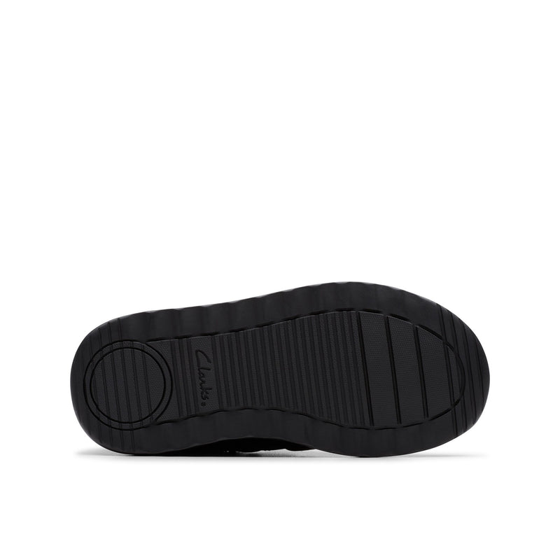 Boys Clarks Daze Kick Kid Black School Shoes - Black
