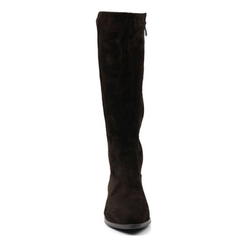 Womens Lunar Kendra Dark Brown Suede Long Boots - Dark Brown