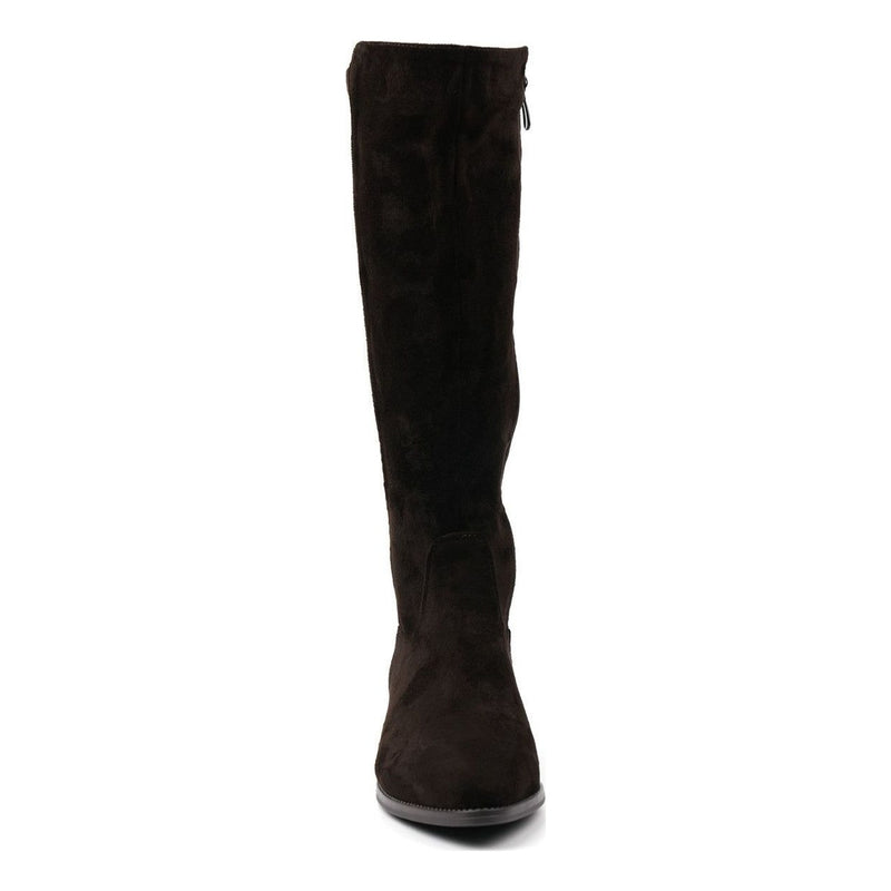 Womens Lunar Kendra Dark Brown Suede Long Boots - Dark Brown