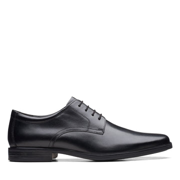 Boys Clarks Howard Walk Black School Shoes - Black