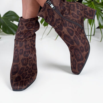 Womens Caprice 25304 Leopard Stretch Boots - Leopard Stretch