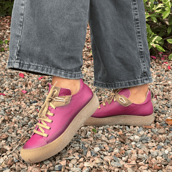 Womens Jose Saenz 3180 Gum Sole Laces Shoe - Magenta Purple
