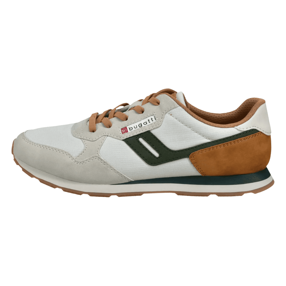 Bugatti Mens ASH01 Cream Khaki and Tan Trainers