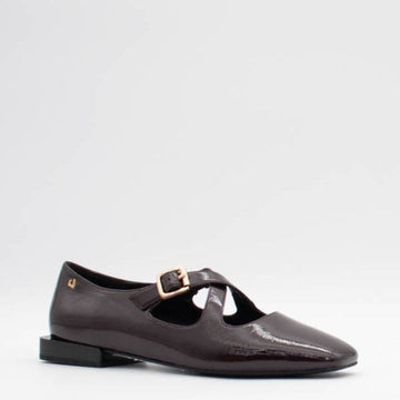 Womens Una Healy Bookends Square Toe Flat Shoes - Choco Pop