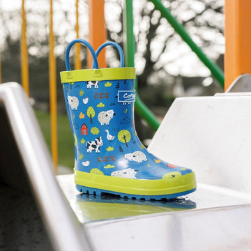 Kids Cotswold Puddle Wellingtons - Farm