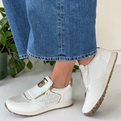 Womens Susst Dizzy Twin Zip Trainers - White