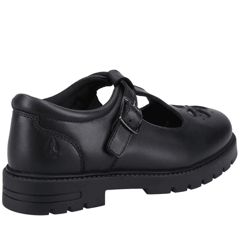 Hush Puppies Fiona Junior Girls T-Bar School Shoes - Black