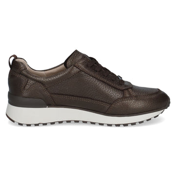 Womens Caprice 23711 Dark Brown Deer Leather Trainers - Dark Brown Deer Leather