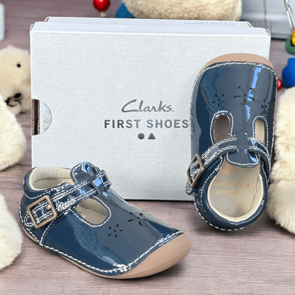 Infant Girls Clarks Tiny Skip T-Bar Pre Walker Shoes