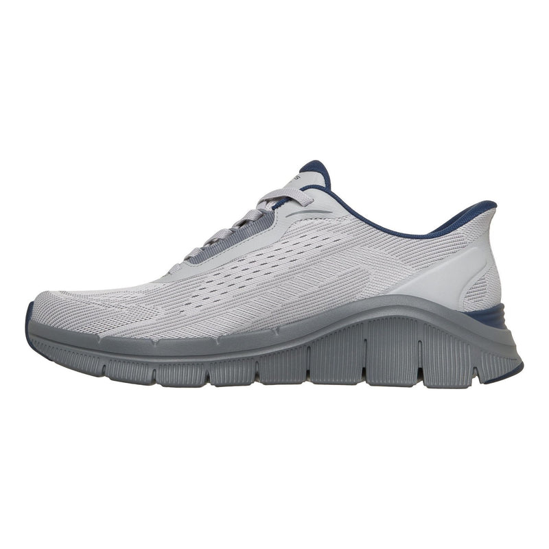 Mens Skechers Flex - Zayder Slip-Ins Trainers - Grey / Navy