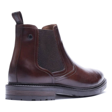Mens Base London Smith Waxy Brown Leather Chelsea Boots - Waxy Brown