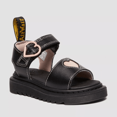 Dr Martens Toddlers Marlowe Hearts Sandals - Black