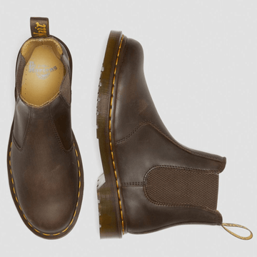 Mens Dr Martens 2976 YS Crazy Horse Dark Brown Chelsea Boots - Dark Brown