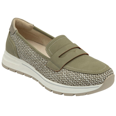 Womens Lotus ULS631 Khaki Florida Loafers - Khaki