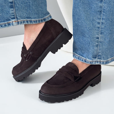 Womens Gabor 4013 Loafers - Dark Brown