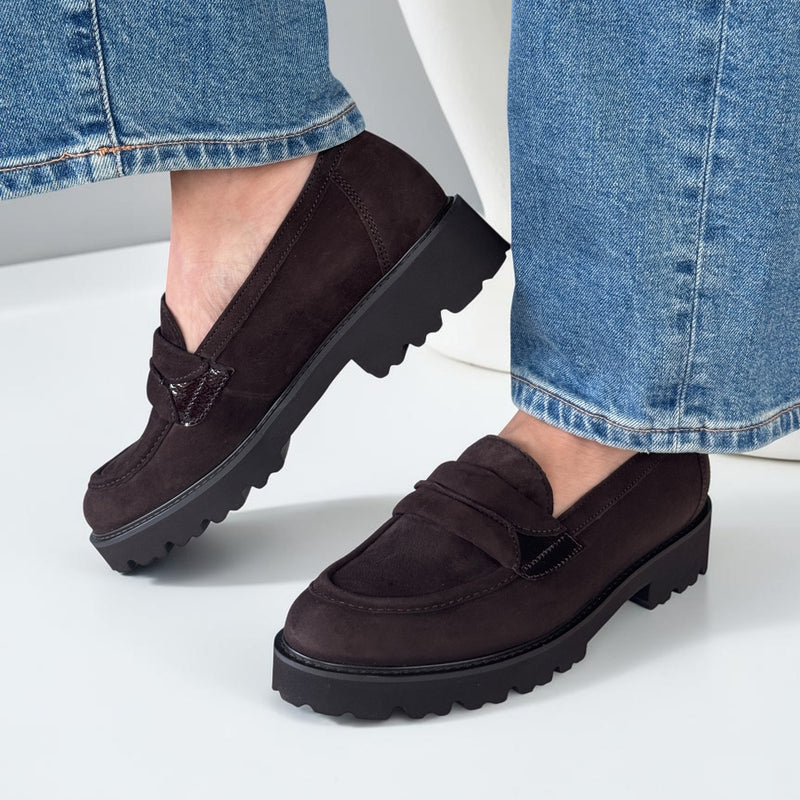 Womens Gabor 4013 Loafers - Dark Brown