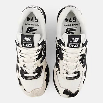 Womens New Balance W574 Black with Linen Trainers - Black with Linen