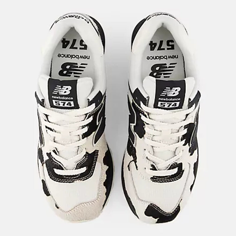 Womens New Balance W574 Black with Linen Trainers - Black with Linen