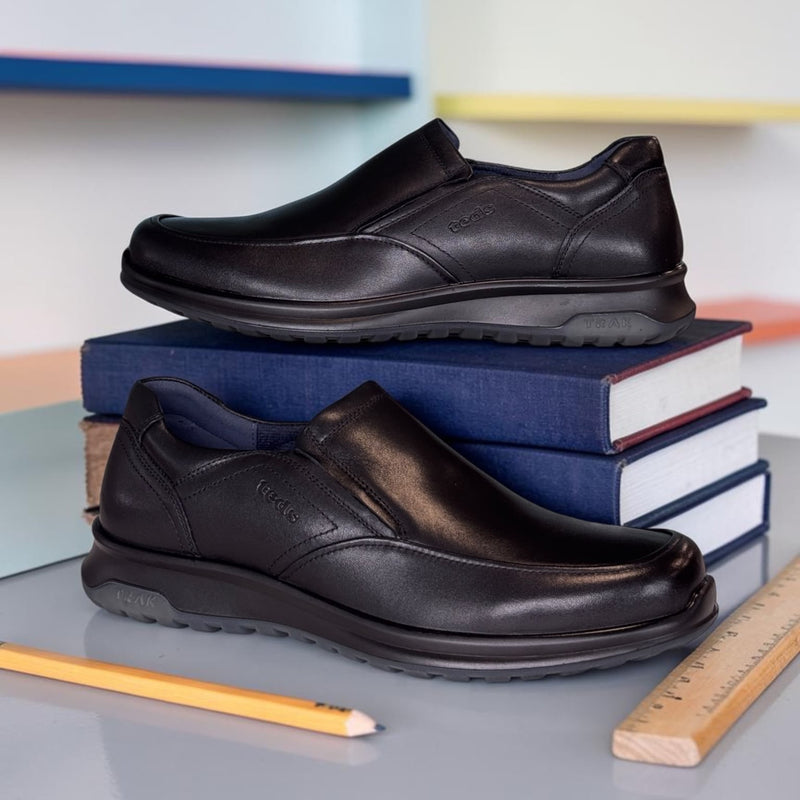 Senior Boys Teds Plymouth Bay Black School Shoes - Black
