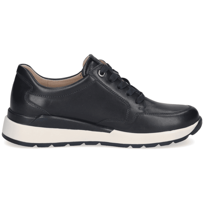 Womens Caprice 23738 Navy Soft Leather Trainers - Ocean Nappa