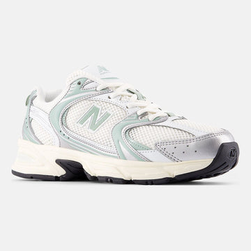 Unisex New Balance 530 Mesh Trainers - Silver Metallic with Mosaic Green